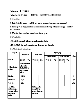 Toán 6 - Tiết 14 Kiểm tra chương I